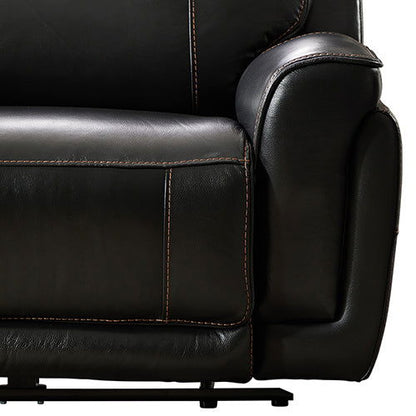 6 Seater Corner Sofa with Genuine Leather Black Armless Recliners Straight Console Lounge Set for Living Room - Cosy Abode