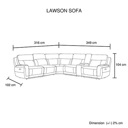 6 Seater Corner Sofa with Genuine Leather Black Armless Recliners Straight Console Lounge Set for Living Room - Cosy Abode