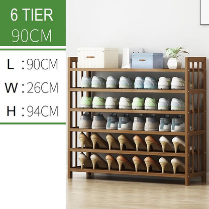 6 Tier Tower Bamboo Wooden Shoe Rack Corner Shelf Stand Storage Organizer - Cosy Abode