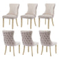 6x Velvet Upholstered Dining Chairs Tufted Wingback Side Chair with Studs Trim Solid Wood Legs for Kitchen - Cosy Abode