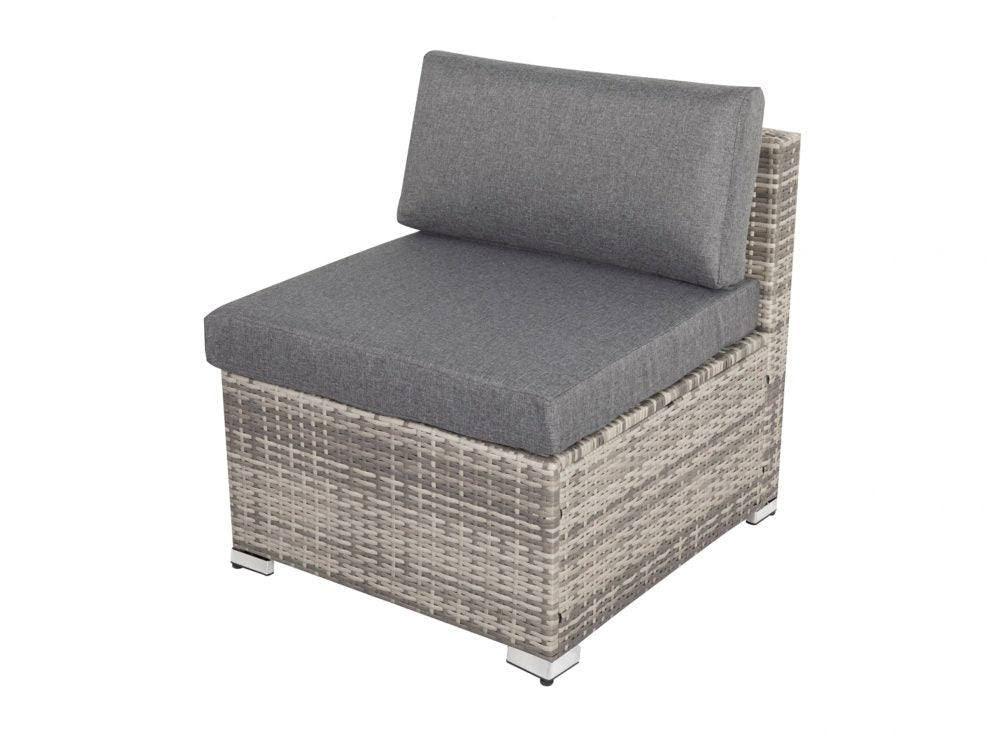 7PC Outdoor Wicker Lounge with Storage Corner (Grey) - Cosy Abode