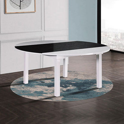 7 Piece Breakfast or Dining Table with 6 Chairs in High Gloss MDF finish - Black & White - Cosy Abode