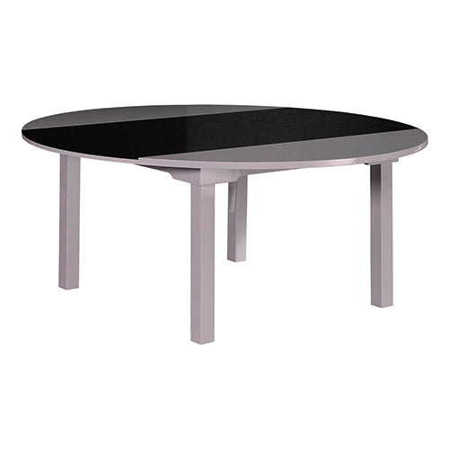 7 Piece Breakfast or Dining Table with 6 Chairs in High Gloss MDF finish - Black & White - Cosy Abode