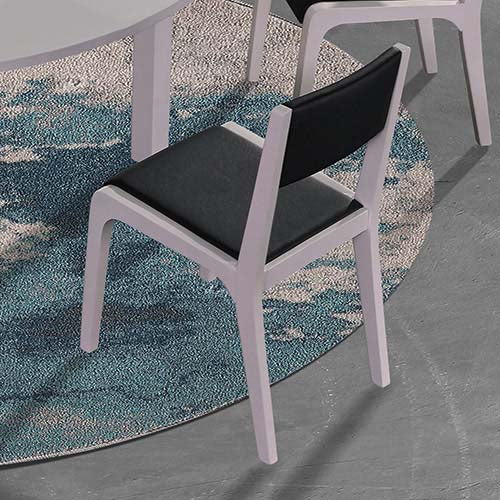 7 Piece Breakfast or Dining Table with 6 Chairs in High Gloss MDF finish - Black & White - Cosy Abode