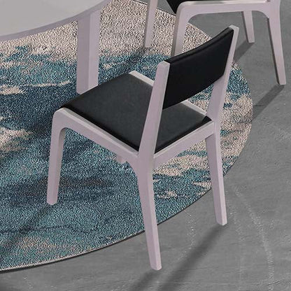 7 Piece Breakfast or Dining Table with 6 Chairs in High Gloss MDF finish - Black & White - Cosy Abode