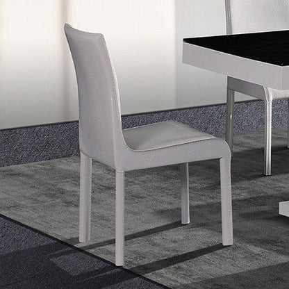 7 Piece Espresso Dining Suite Table with 6 Chairs in High Gloss MDF - Black & White - Cosy Abode