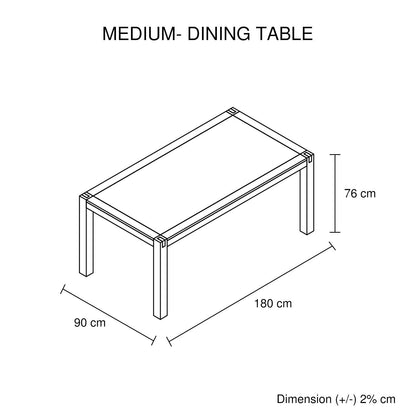7 Pieces Dining Suite 180cm Medium Size Dining Table & 6X Chairs with Solid Acacia Wooden Base in Oak Colour - Cosy Abode