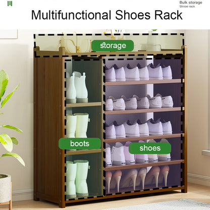 7 Tier Tower Bamboo Wooden Shoe Rack Boot Shelf Stand Storage Organizer - Cosy Abode