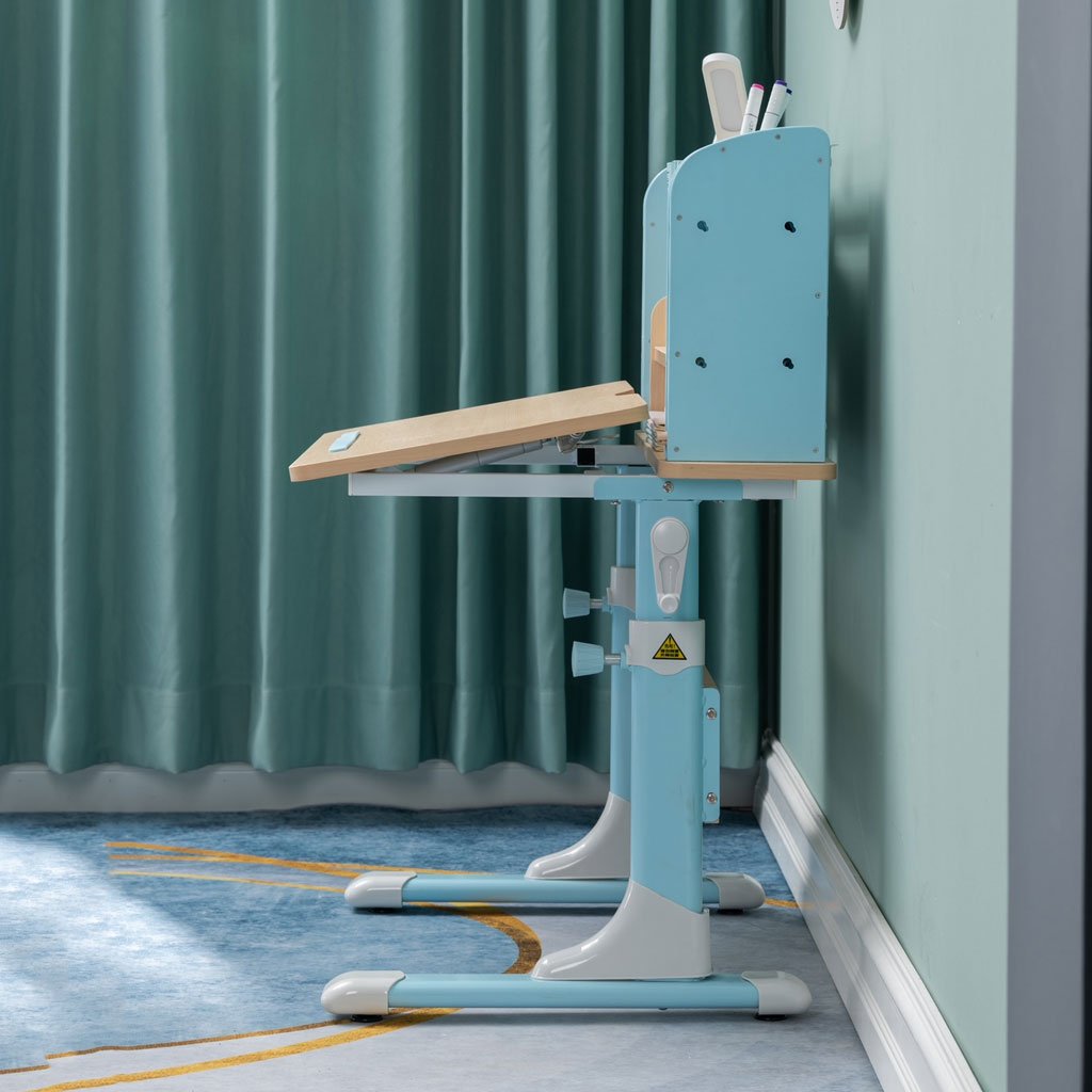 80cm Height Adjustable Children Kids Ergonomic Study Desk Only Blue - Cosy Abode
