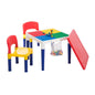Children's 2-in-1 Building Blocks Table & Chairs Set w/ 100 Blocks - Cosy Abode