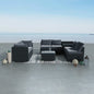 8PCS Outdoor Furniture Modular Lounge Sofa Lizard-Black - Cosy Abode