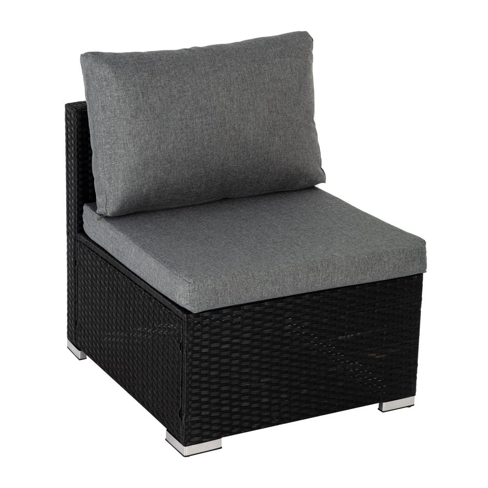 8PCS Outdoor Furniture Modular Lounge Sofa Lizard-Black - Cosy Abode