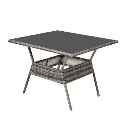 8PC Outdoor Dining Set Wicker Table &amp; Chairs-Grey - Cosy Abode