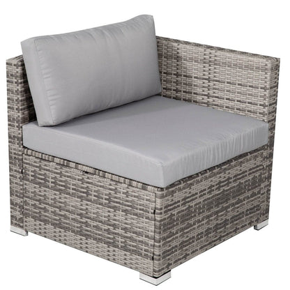 8PC Outdoor Dining Set Wicker Table &amp; Chairs-Grey - Cosy Abode