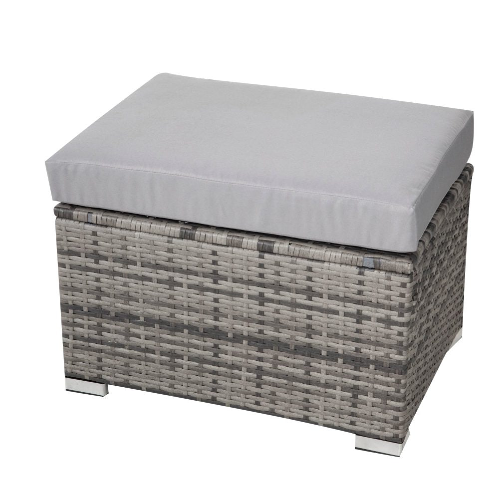 8PC Outdoor Dining Set Wicker Table &amp; Chairs-Grey - Cosy Abode