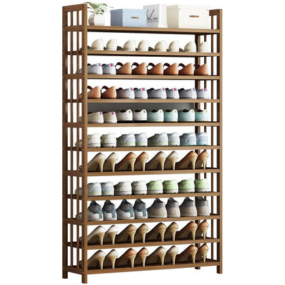 8 Tier Tower Bamboo Wooden Shoe Rack Corner Shelf Stand Storage Organizer - Cosy Abode