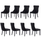 8x Velvet Upholstered Dining Chairs Tufted Wingback Side Chair with Studs Trim Solid Wood Legs for Kitchen - Cosy Abode