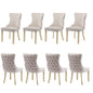 8x Velvet Upholstered Dining Chairs Tufted Wingback Side Chair with Studs Trim Solid Wood Legs for Kitchen - Cosy Abode