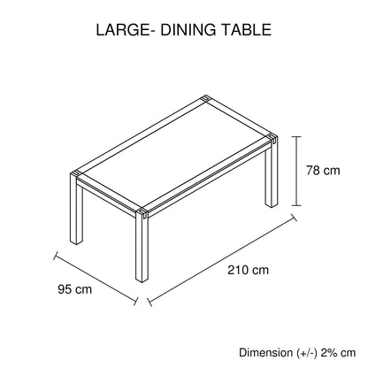 9 Pieces Dining Suite 210cm Large Size Dining Table & 8X Chairs with Solid Acacia Wooden Base in Chocolate Colour - Cosy Abode