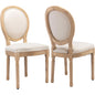 AADEN 2x Linen Dining Chairs with Solid Wood Legs- Beige - Cosy Abode