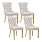 AADEN 4x Velvet Dining Chairs with Golden Metal Legs-Black - Cosy Abode