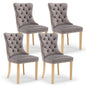 AADEN 4x Velvet Dining Chairs with Golden Metal Legs-Black - Cosy Abode