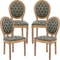 AADEN 4x Velvet Faux Leather Dining Chairs with Solid Wood Legs-Pine Green - Cosy Abode