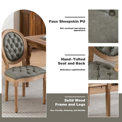 AADEN 4x Velvet Faux Leather Dining Chairs with Solid Wood Legs-Pine Green - Cosy Abode