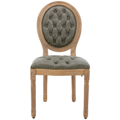 AADEN 4x Velvet Faux Leather Dining Chairs with Solid Wood Legs-Pine Green - Cosy Abode