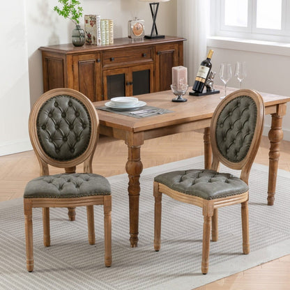 AADEN 4x Velvet Faux Leather Dining Chairs with Solid Wood Legs-Pine Green - Cosy Abode
