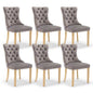AADEN 6x Velvet Dining Chairs with Golden Metal Legs-Black - Cosy Abode