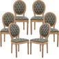 AADEN 6x Velvet Faux Leather Dining Chairs with Solid Wood Legs-Pine Green - Cosy Abode