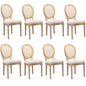AADEN 8x Rattan Dining Chairs with Solid Wood Legs- Beige - Cosy Abode