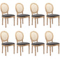 AADEN 8x Rattan Dining Chairs with Solid Wood Legs- Grey - Cosy Abode