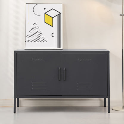 ArtissIn Buffet Sideboard Metal Cabinet - BASE Charcoal - Cosy Abode