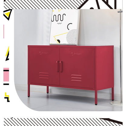 ArtissIn Buffet Sideboard Metal Cabinet - BASE Pink - Cosy Abode