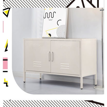 ArtissIn Buffet Sideboard Metal Cabinet - BASE White - Cosy Abode