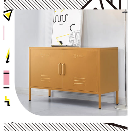 ArtissIn Buffet Sideboard Metal Cabinet - BASE Yellow - Cosy Abode