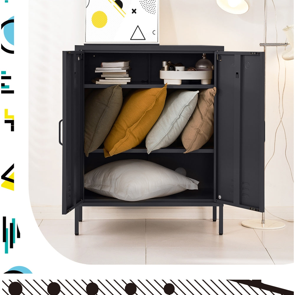 ArtissIn Buffet Sideboard Metal Cabinet - SWEETHEART Charcoal - Cosy Abode