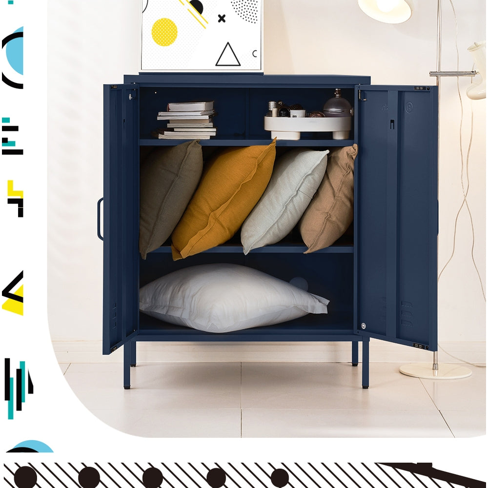 ArtissIn Buffet Sideboard Metal Cabinet - SWEETHEART Blue - Cosy Abode