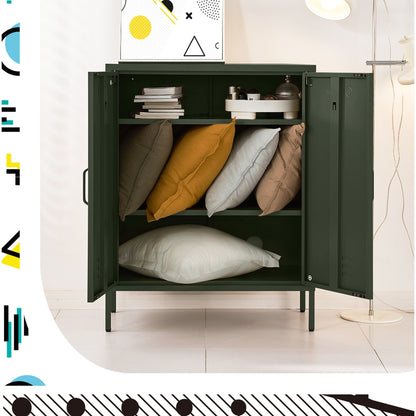 ArtissIn Buffet Sideboard Metal Cabinet - SWEETHEART Green - Cosy Abode