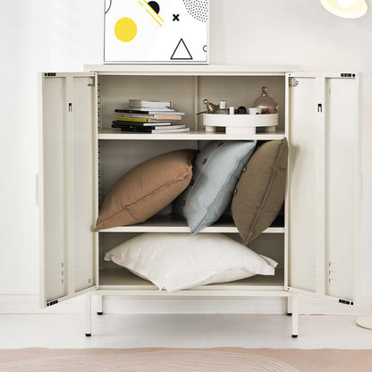ArtissIn Buffet Sideboard Metal Cabinet - SWEETHEART White - Cosy Abode
