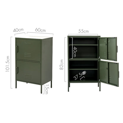 ArtissIn Buffet Sideboard Metal Cabinet - DOUBLE Green - Cosy Abode