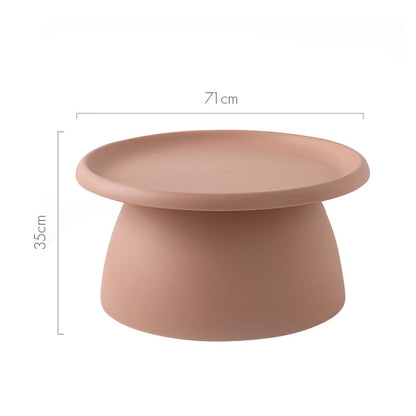 Artiss Coffee Table Round 71CM Plastic Pink - Cosy Abode