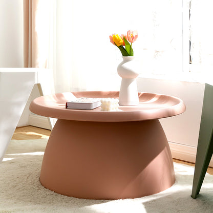 Artiss Coffee Table Round 71CM Plastic Pink - Cosy Abode