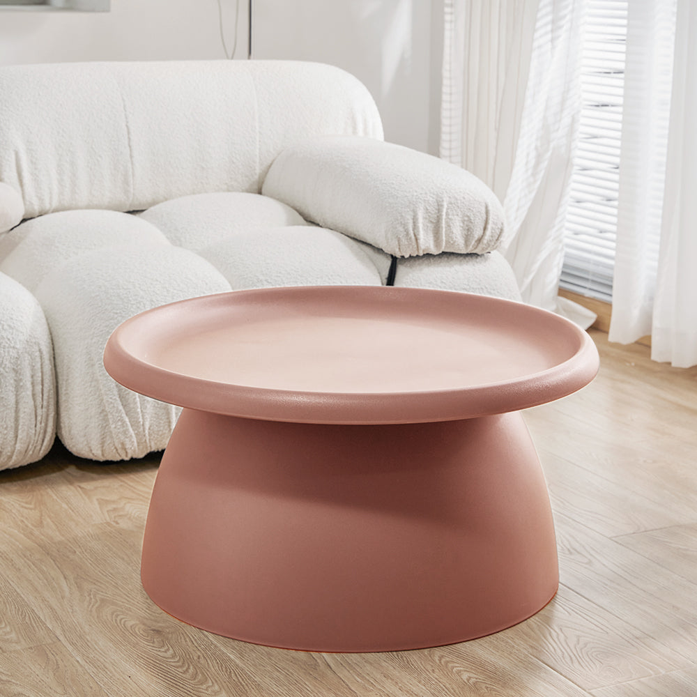 Artiss Coffee Table Round 71CM Plastic Pink - Cosy Abode