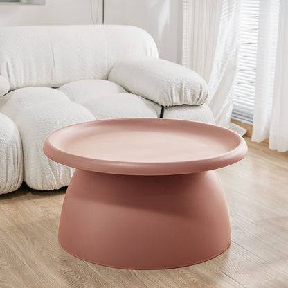 Artiss Coffee Table Round 71CM Plastic Pink - Cosy Abode