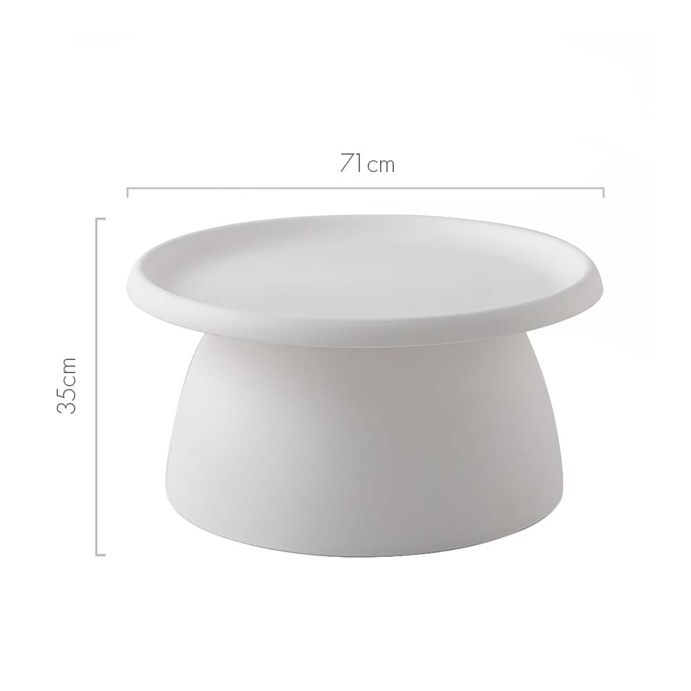Artiss Coffee Table Round 71CM Plastic White - Cosy Abode