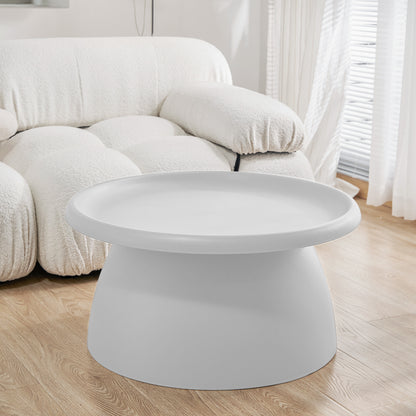 Artiss Coffee Table Round 71CM Plastic White - Cosy Abode