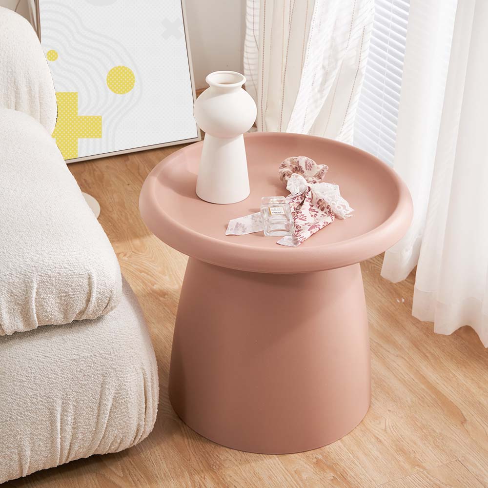 ArtissIn Coffee Table Round 52CM Plastic Pink - Cosy Abode